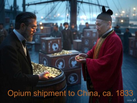 opium shipment to China, ca. 1833